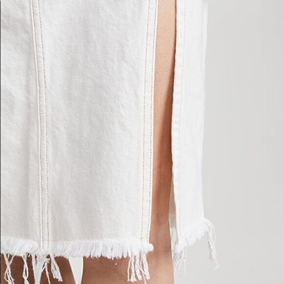 EUC Free People Mambo White Denim Midi Skirt 28 - Picture 6 of 7
